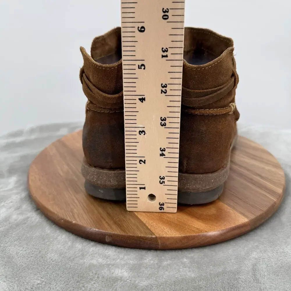 Born Tarkiln Boots Womens 8.5 Brown Distressed Ankle Boot Leather Zip - Picture 6 of 12